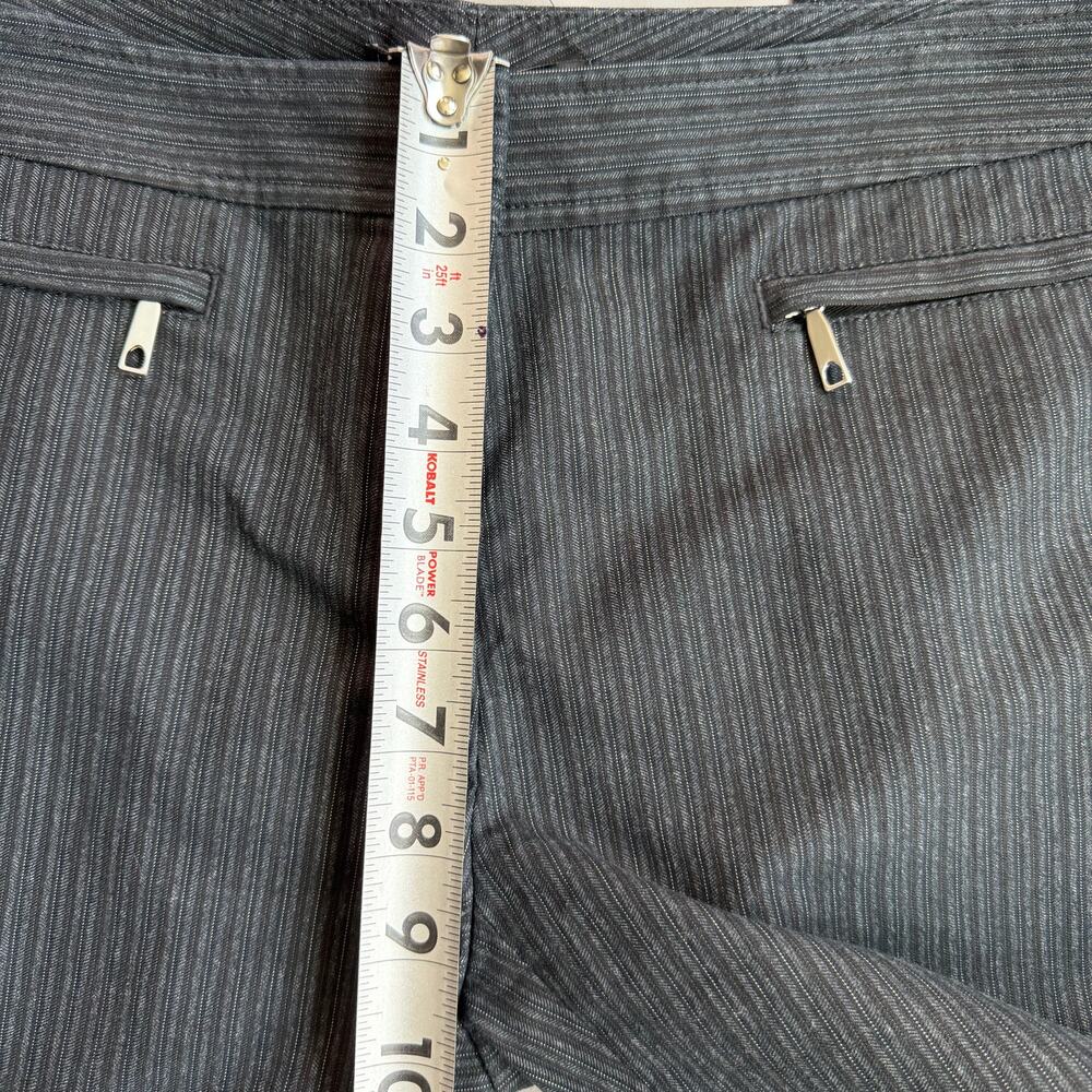 Lafayette 148 New York Women’s Pinstriped Pants Size 2 Gray Stretch Zip Pockets - Picture 9 of 12